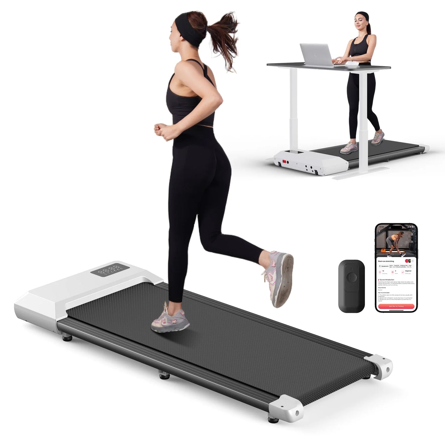 Superun Under-Desk Walking Treadmill with Bluetooth & App Control