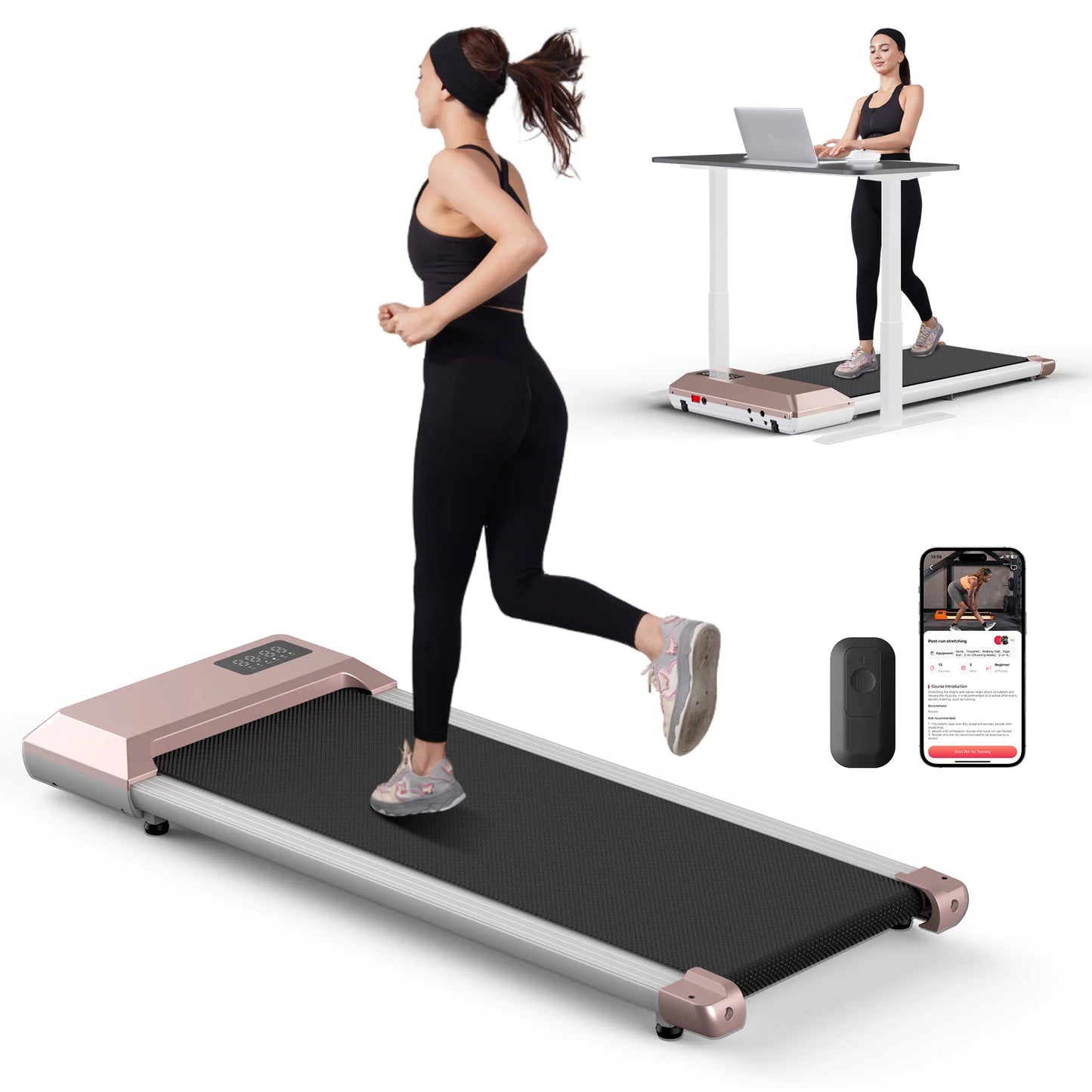 Superun Under-Desk Walking Treadmill with Bluetooth & App Control