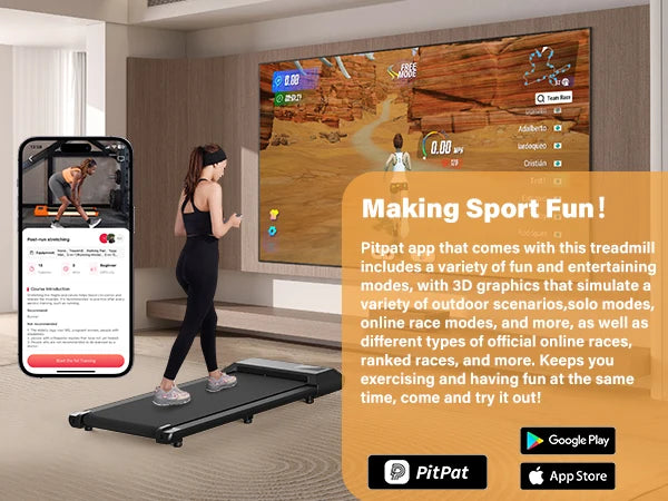 Superun Under-Desk Walking Treadmill with Bluetooth & App Control