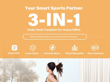 Superun Under-Desk Walking Treadmill with Bluetooth & App Control